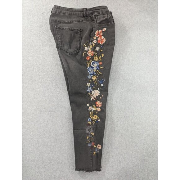 William Rast Jeans Womens 30 Black Perfect Skinny Embroidered Floral Skeleton - Picture 4 of 16